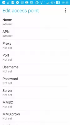 Kako postaviti postavke mobilne mreže APN na Androidu? : Zadane standardne postavke APN-a