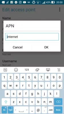 Jak nastavit nastavení mobilní sítě APN na Android? : Zadání podrobností APN