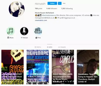 Kaip įtakojantys žmonės naudoja rites „Instagram“? : https://www.instagram.com/nicrussin/?hl=lt