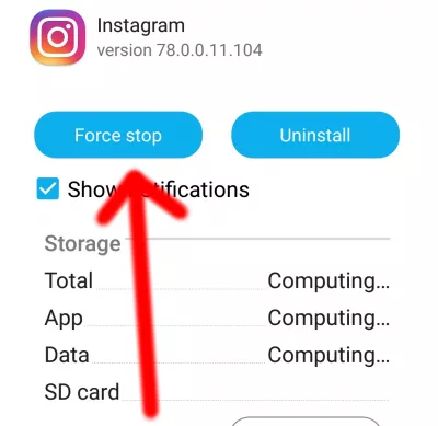 App Instagram continua batendo, como resolver? : App Instagram continua batendo