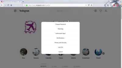 ¿Cómo resolver el video de instagram Subir Stuck? : Cómo cerrar sesión en el sitio web de Instagram haciendo clic en el perfil y la opción de equipo