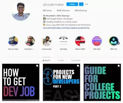 15 especialistas dão uma dica para obter mais seguidores no Instagram : @alicodermaker no Instagram