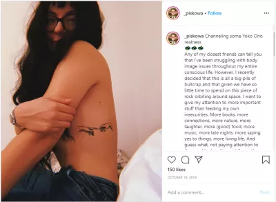 Si të krijoni postimin më të mirë të fotografive në Instagram? : Snezhina: pozitiviteti i trupit është diçka me rëndësi jetike