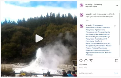 Quais são os segredos de uma ótima postagem de vídeo no Instagram? : Onde posso voar: Lady Know Geyser na Nova Zelândia