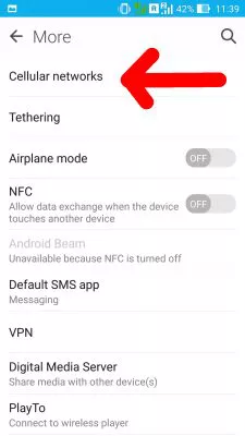 „Virgin Mobile Internet“ Aktyvinimo Kodas : Atidarykite meniu Mobilieji tinklai